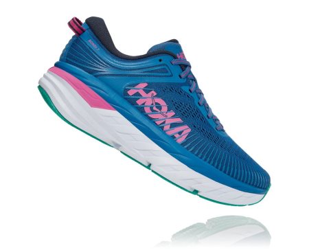 Hoka One One Bondi 7 Ženske Pohodni Čevlji Modra / Roza SI-895216N